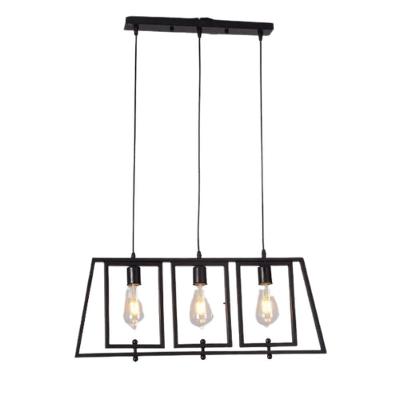 Pendente Três Lâmpadas Em Aço Lt-860-4013 E27*3 Bivolt Preto