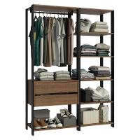 Guarda-roupa Closet Modulado Valencia 2 Gavetas 129cm Rustic/Preto Madesa Xa - 8