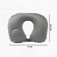 Travesseiro Almofada De Pescoço Inflável E Portátil - Cinza - 2