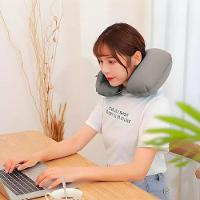 Travesseiro Almofada De Pescoço Inflável E Portátil - Cinza - 6