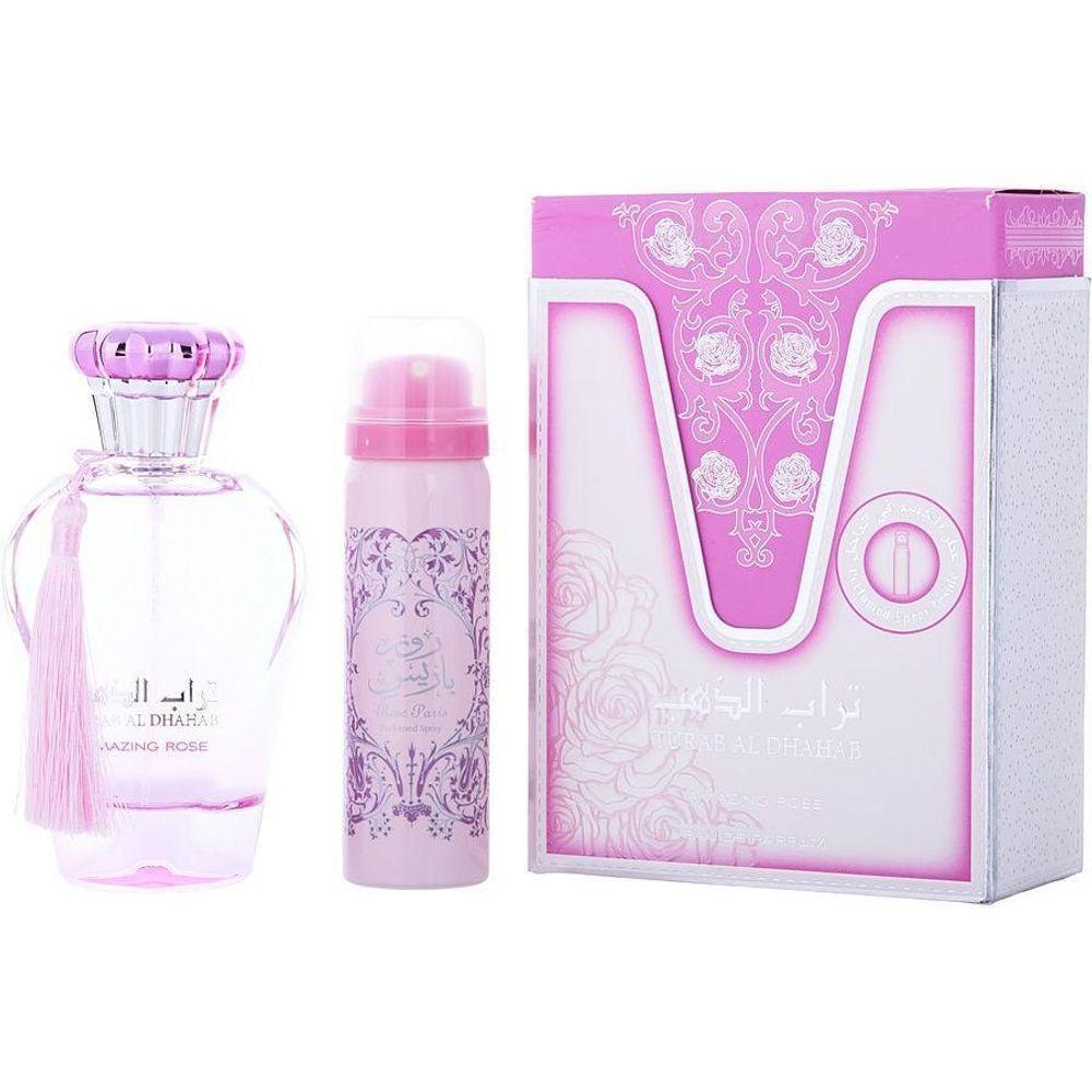 Perfume Unisex Ard Al Zaafaran Turab Dhahab Amazing Rose Edp Spray 100 Ml&deodorante 50 - 1
