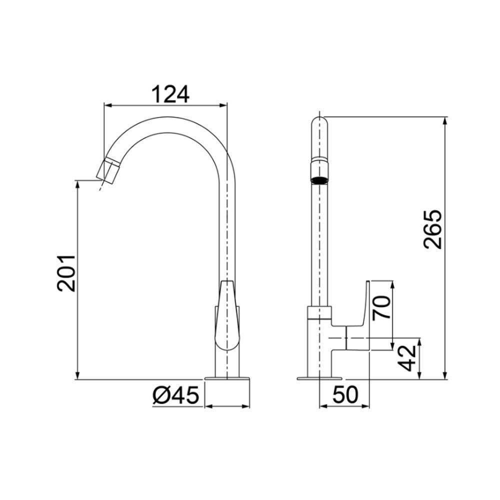 Torneira Para Lavatório De Bancada Bica Alta Lorenjoy Cromada Lorenzetti - 2