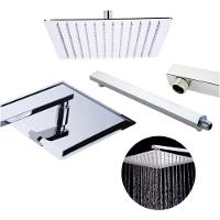 Ducha Chuveiro 20x20 Slim Inox Com Braço 36 Cm - 1