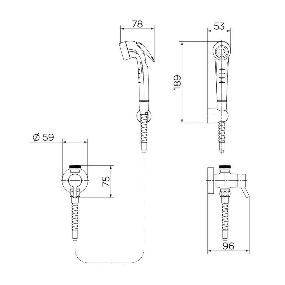 Ducha Higiênica Docol Nova Lóggica Com Registro E Derivação Chrome - 4