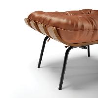 Puff Costela Corano Base Metálica Preto - D'Rossi Cor Nozes - 5