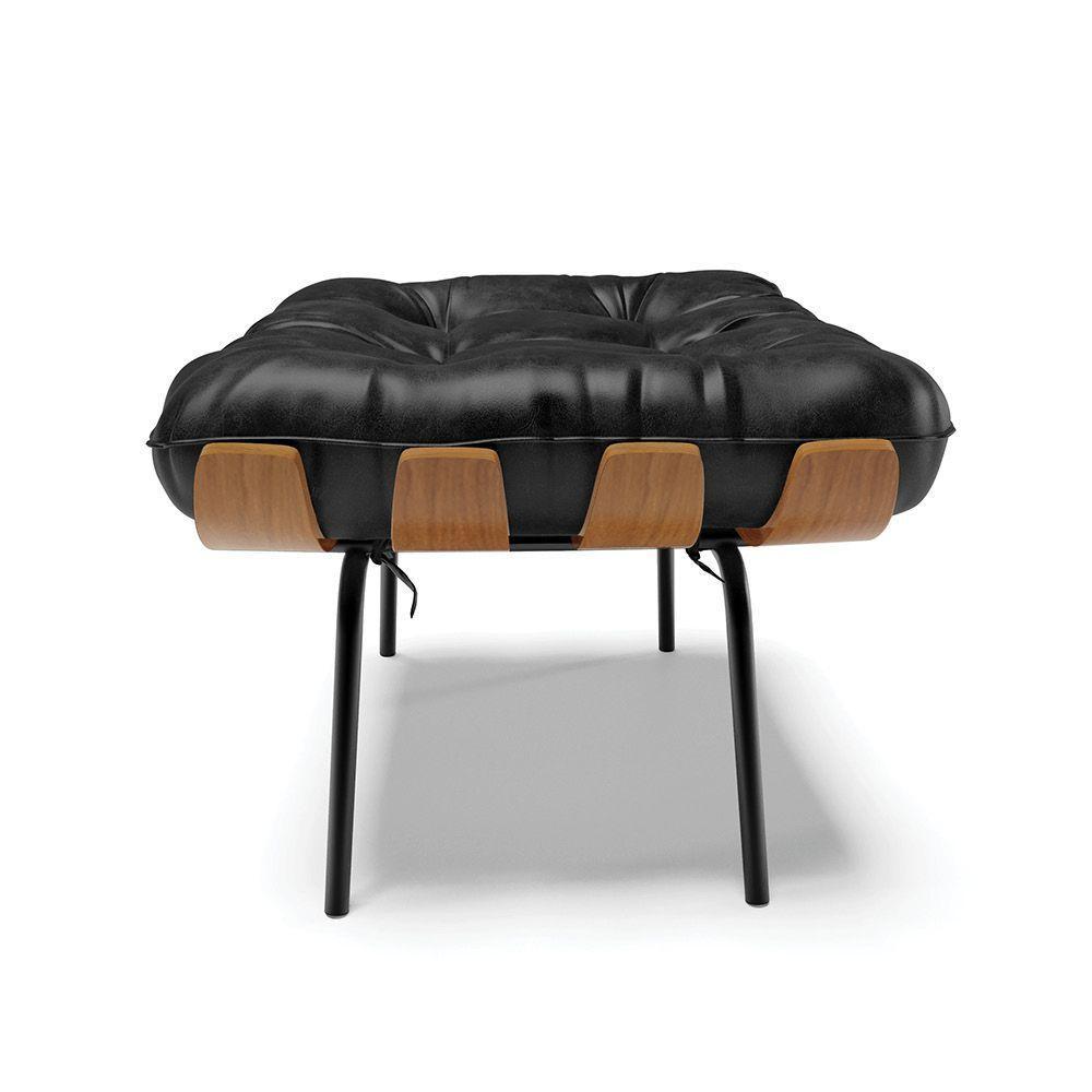 Puff Costela Corano Base Metálica Preto - D'Rossi Cor Preto - 7