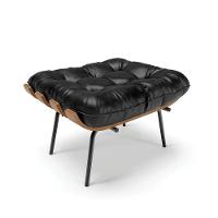 Puff Costela Corano Base Metálica Preto - D'Rossi Cor Preto - 1