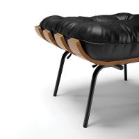 Puff Costela Corano Base Metálica Preto - D'Rossi Cor Preto - 5