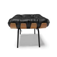 Puff Costela Corano Base Metálica Preto - D'Rossi Cor Preto - 7