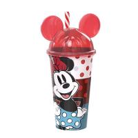 Copo Com Tampa Orelha Minnie Mouse Disney E Canudo 500ml - Plasútil - 1