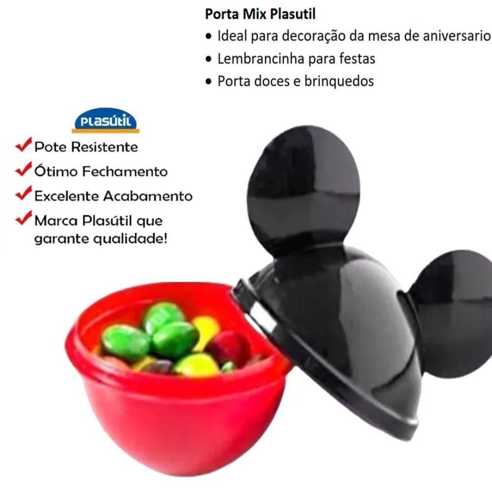 Kit 4 Porta Objetos Lembrancinha Aniversário Mickey 220ml - Plasútil - 3