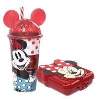 Kit Lanche Minnie Disney Copo Tampa E Canudo 500ml E Sanduicheira - Plasútil - 1