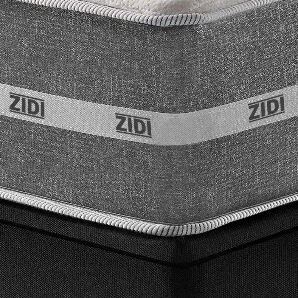 Cama Box Com Baú Viúva Preto + Colchão Molas Ensacadas Miami Cinza Com Preto - 2