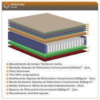 Cama Box Com Baú Viúva Preto + Colchão Molas Ensacadas Miami Cinza Com Preto