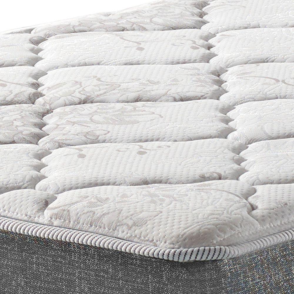 Cama Box Baú Solteiro King + Colchão Molas Ensacadas Miami Cinza Com Preto - 6