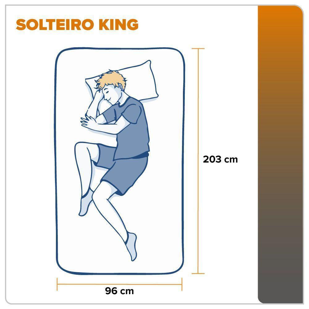 Cama Box Baú Solteiro King + Colchão Molas Ensacadas Miami Cinza Com Preto - 9