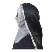 Máscara Halloween Freira Em Látex Com Véu E Gola