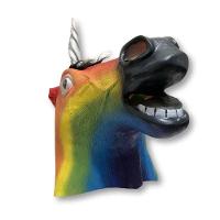 Máscara Cabeça De Unicórnio Arco íris Em Látex - 2