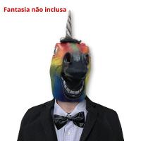 Máscara Cabeça De Unicórnio Arco íris Em Látex - 3