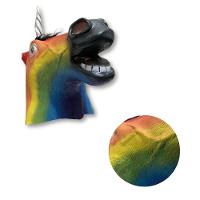 Máscara Cabeça De Unicórnio Arco íris Em Látex