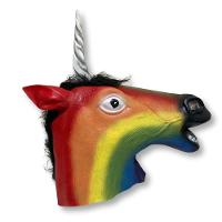 Máscara Cabeça De Unicórnio Arco íris Em Látex - 5