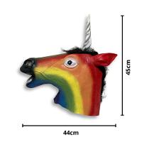 Máscara Cabeça De Unicórnio Arco íris Em Látex - 9