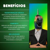 Máscara Cabeça De Unicórnio Arco íris Em Látex - 10