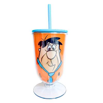 Taça Com Canudo Fred Flintstone - 600ml