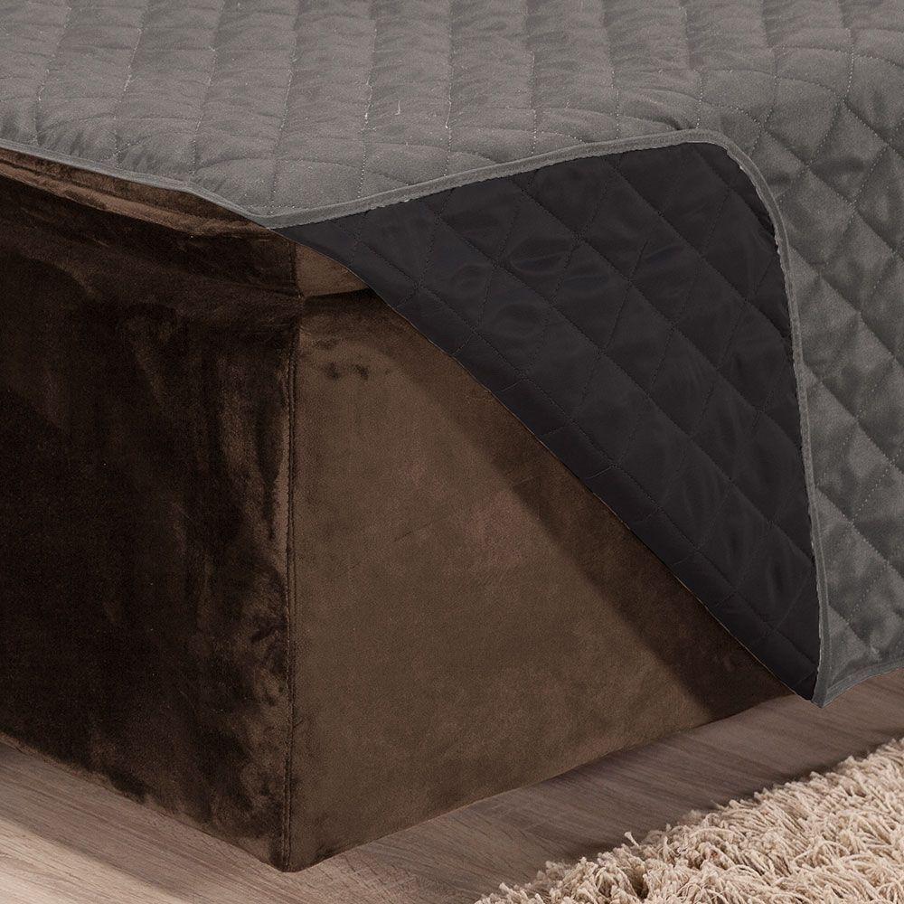 Protetor De Sofá Assento 1,80m Retrátil Mr100% Poliéster - Cinza/preto - 3