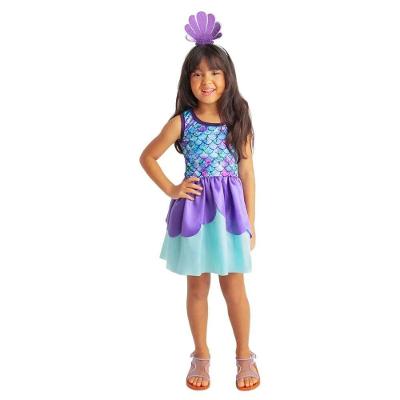 Fantasia Infantil Sereia Colorida Vestido Tamanho P