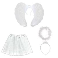 Kit Fantasia Anjo Infantil Com Asa Saia E Tiara - 1 Unidade - 1
