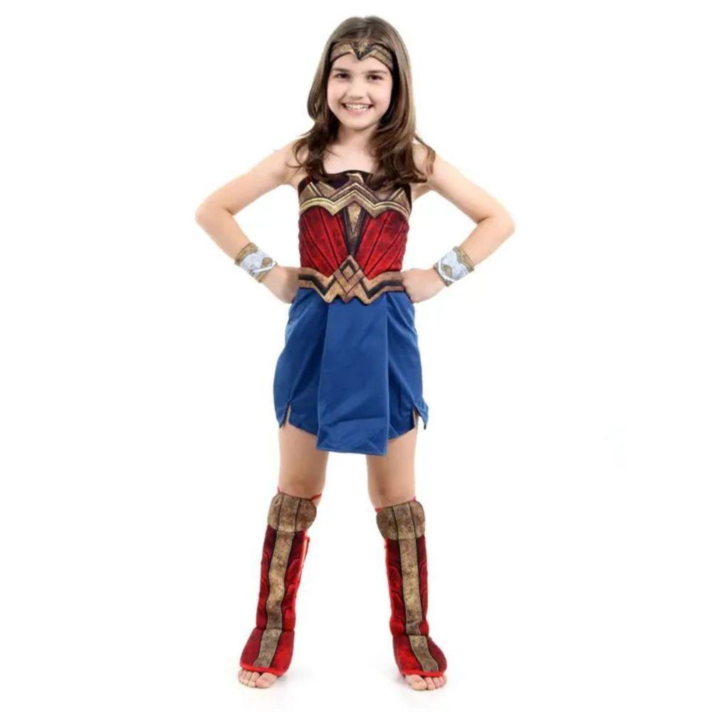 Fantasia Mulher Maravilha Infantil Filme Com Acessórios Tamanho M - 2