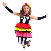 Fantasia Caveira Mexicana Colour Infantil Tamanho P - 5