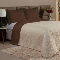 Cobre Leito Solteiro 2 Peças Clara 100% Poliéster - Marrom/cáqui - 2