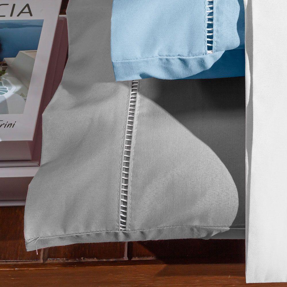 Fronha Avulsa 70cm X 50cm 1 Peça Paris Percal 150 Fios 100% Algodão - Cinza - 3