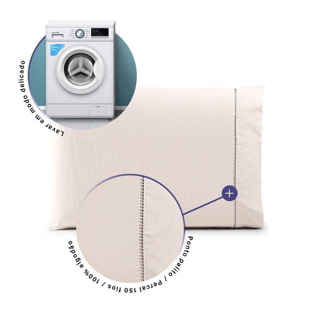 Fronha Avulsa 70cm X 50cm 1 Peça Paris Percal 150 Fios 100% Algodão - Palha - 2
