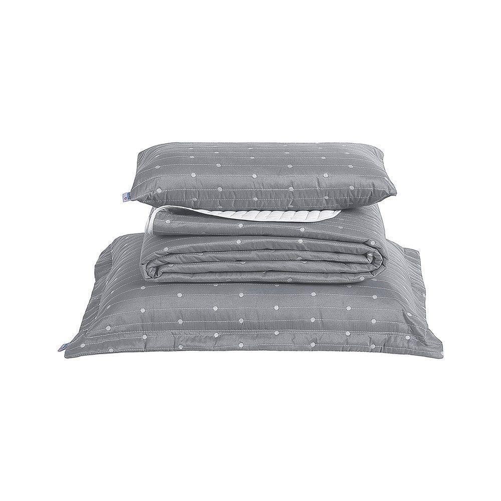 Kit Cobre Leito Solteiro 4 Peças Bordado Urbany Hipercal 400 Fios 100% Poliéster - Cinza - 1