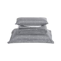 Kit Cobre Leito Solteiro 4 Peças Bordado Urbany Hipercal 400 Fios 100% Poliéster - Cinza - 1