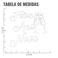 Adesivo Para Balão Feliz Ano Novo - Branco - 17cm - 3