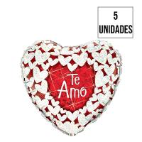 Balão Metalizado Coração Te Amo 18 Polegadas - 5 Unidades - 2