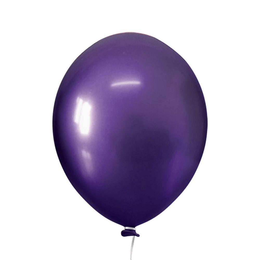 Balão Cromado Alumínio Violeta - 5 Polegadas - 25 Unidades - 1