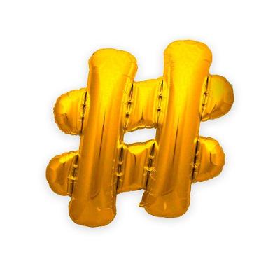 Balão Metalizado Símbolo De Hashtag - 40cm