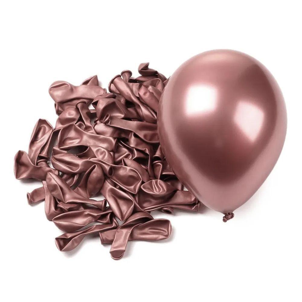 Balão Cromado Alumínio Rose Gold - 9 Polegadas - 25 Unidades - 2