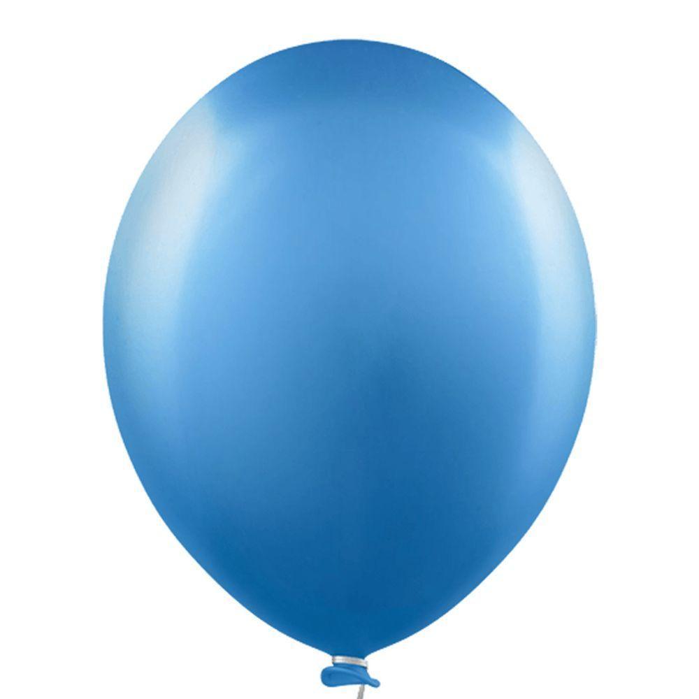 Balão Cromado Alumínio Azul - 9 Polegadas - 25 Unidades - 1