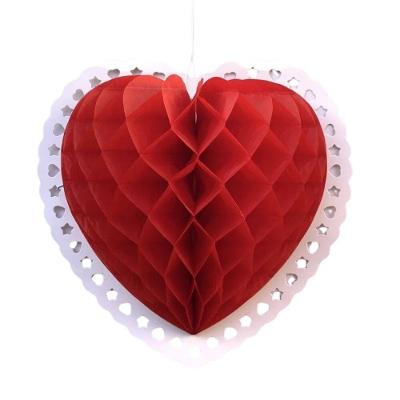 Balão Origami Colmeia De Coração - 24cm X 22cm