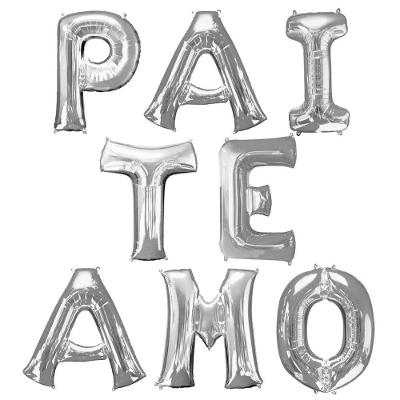 Balão Metalizado Dia Dos Pais Prata - Pai Te Amo