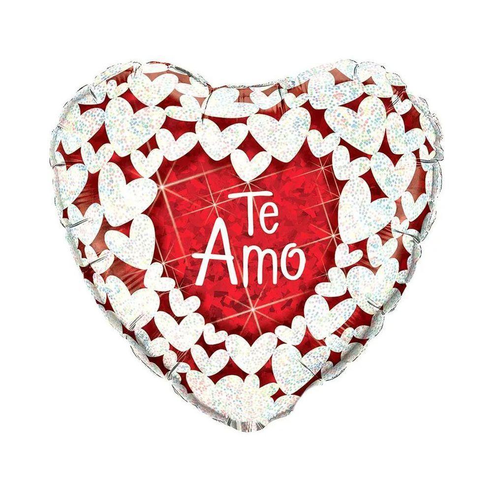 Balão Metalizado Coração Te Amo 18 Polegadas - 20 Unidades - 1