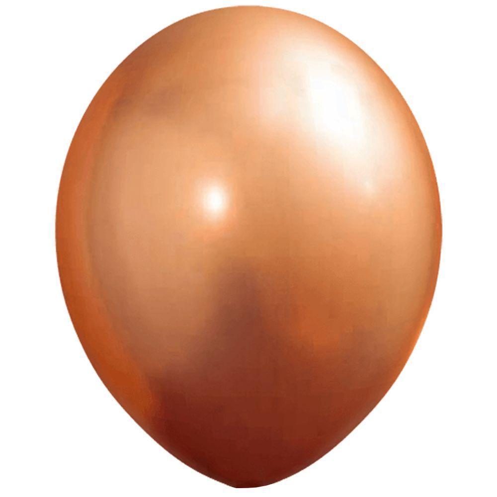 Balão Cromado Alumínio Bronze - 16 Polegadas - 10 Unidades - 1