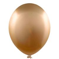 Balão Cromado Alumínio Dourado - 9 Polegadas - 25 Unidades - 1