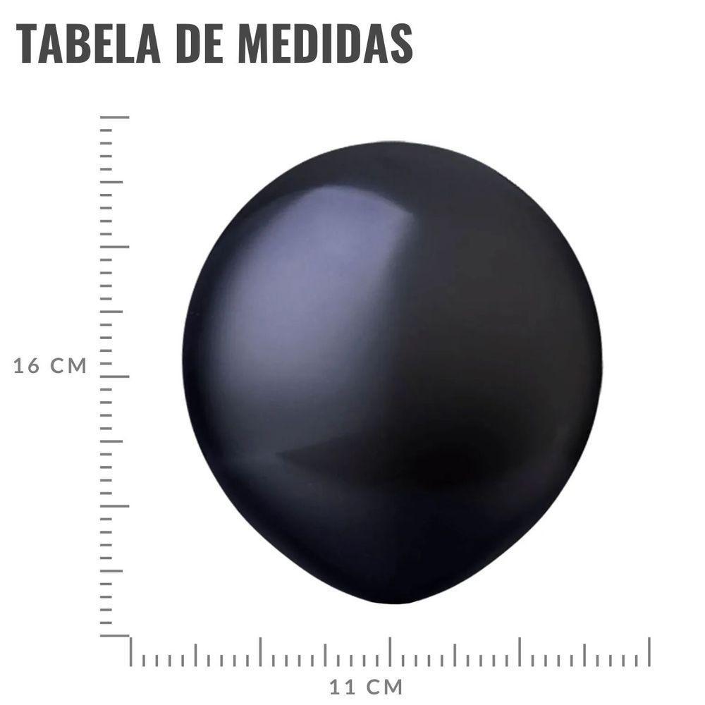 Balão Látex Preto - 16 Polegadas - 10 Unidades - 3